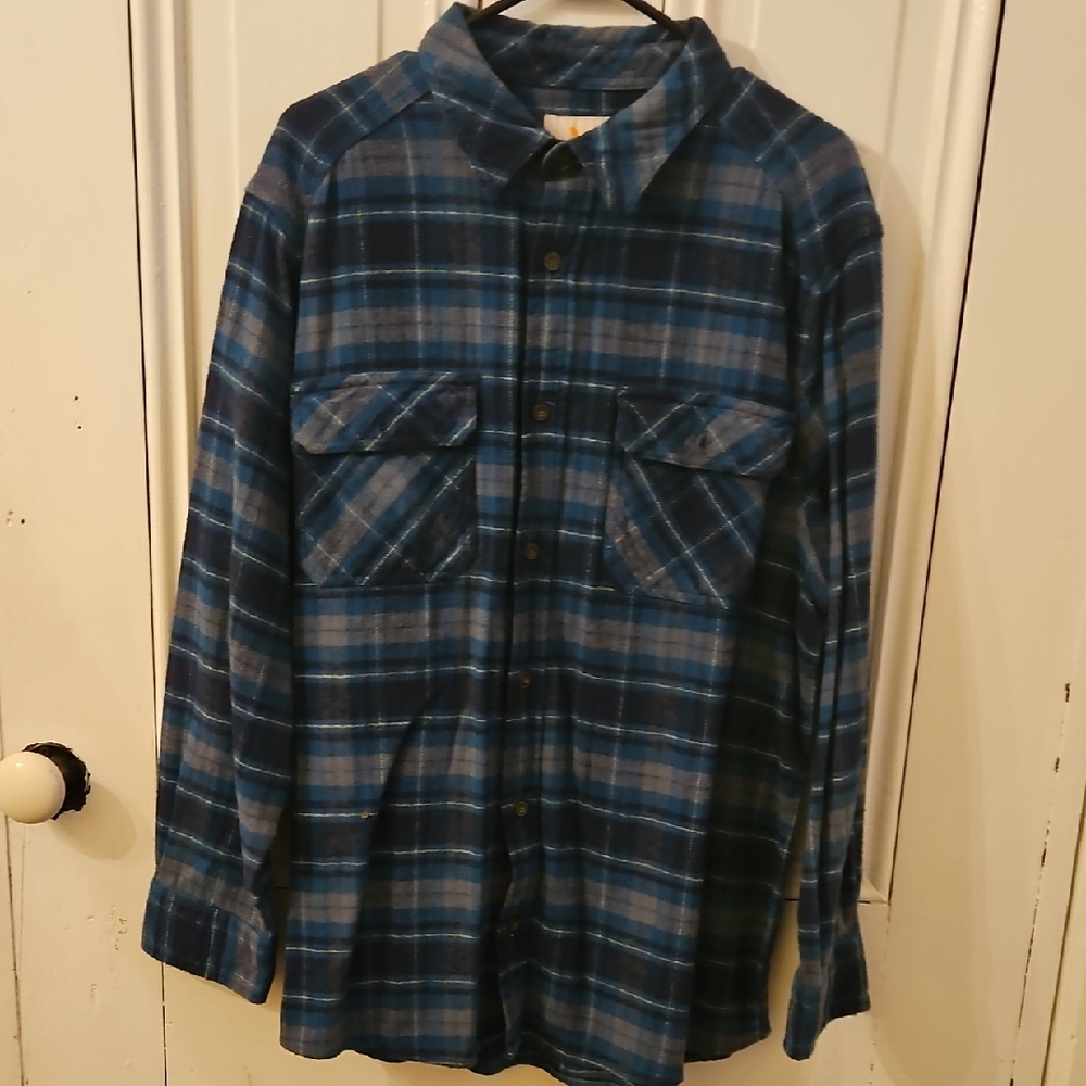 Field & Stream Blue and Yellow Plaid Shirt